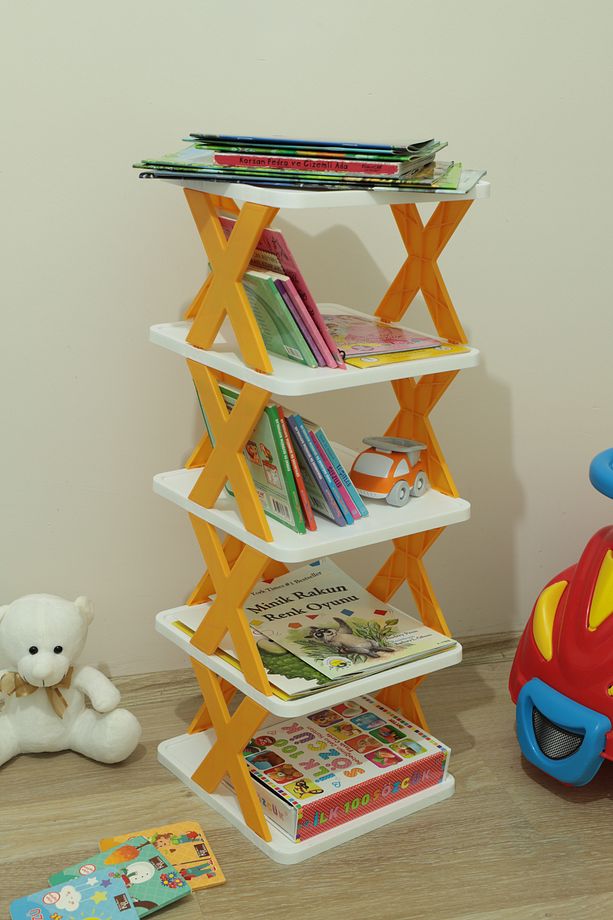 X Raf Organizer Ayakkabılık Banyo Rafı Mutfak Rafı Oyuncak Rafı Pratik Düzenleyici Mürdüm - 4
