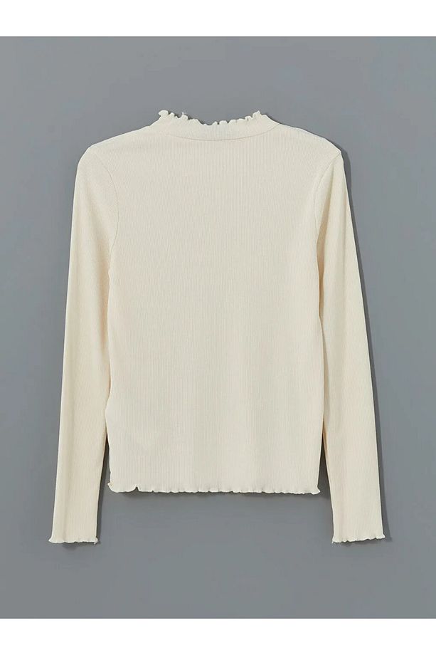 LCW Modest Ekru Dik Yaka Kadın Body - 6
