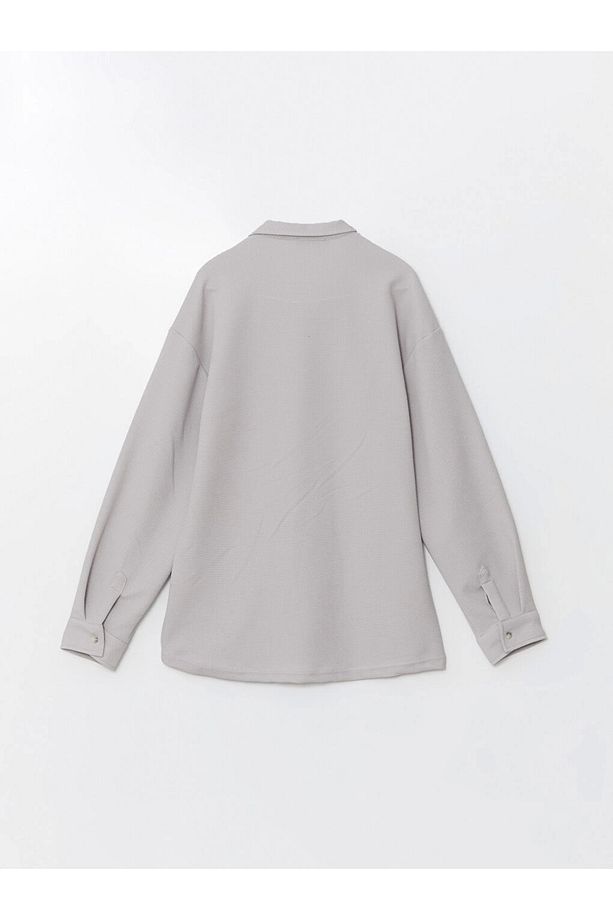 Lcw Casual Gri Regular Fit Uzun Kollu Erkek Dokulu Gömlek - 6