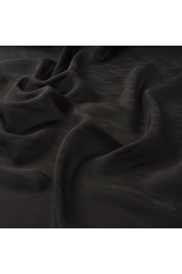 Ipekevi Houndstooth Patterned Monogram Shawl - Black - 3