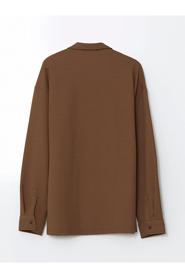 Lcw Casual Kahverengi Regular Fit Uzun Kollu Erkek Dokulu Gömlek - 6