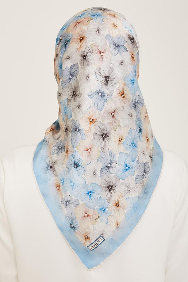 İpek Eşarp 2024 Yaz - 9108-83 Açık Mavi Twill - 3