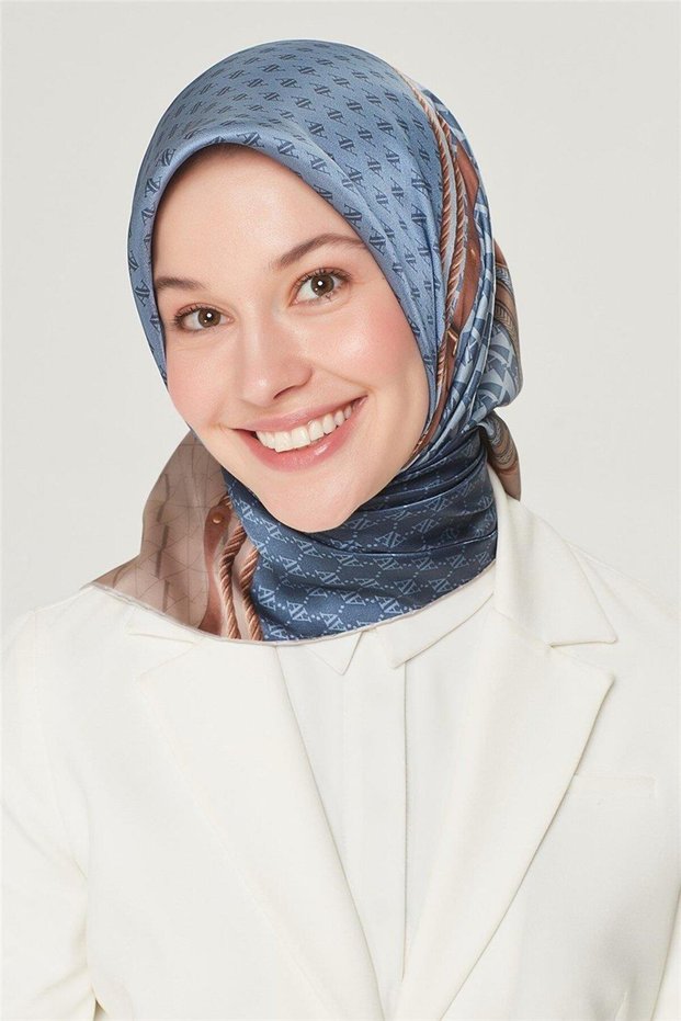 Silk Scarf Nostalgia - 8519-83 Denim Blue Twill
