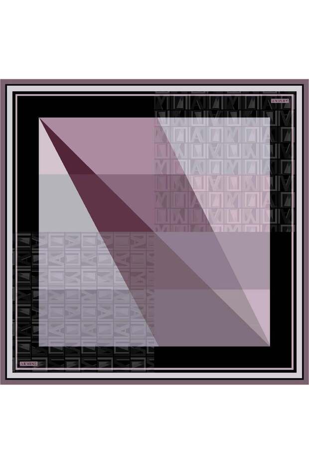 İpek Eşarp Nostalji - 8516-02 Siyah Mor Twill - 2