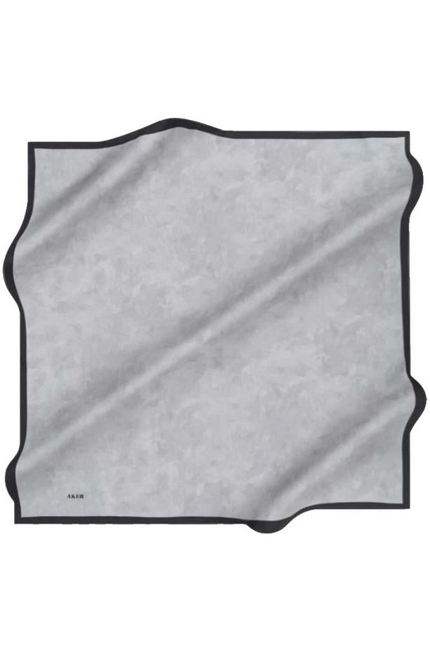 İpek Eşarp - 7208713-975 Koyu Gri Siyah Twill - 1