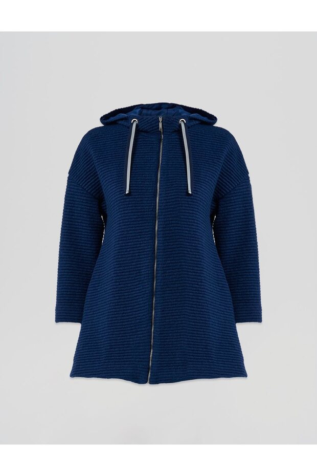Kapüşonlu Ceket Lacivert - 1