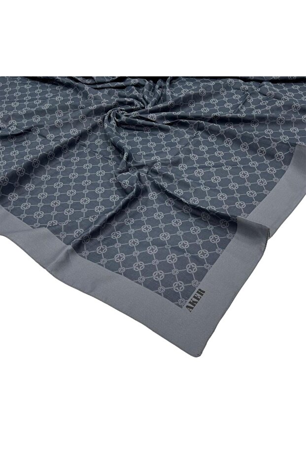 Elegance Monogram Eşarp - Antrasit 975 - 1