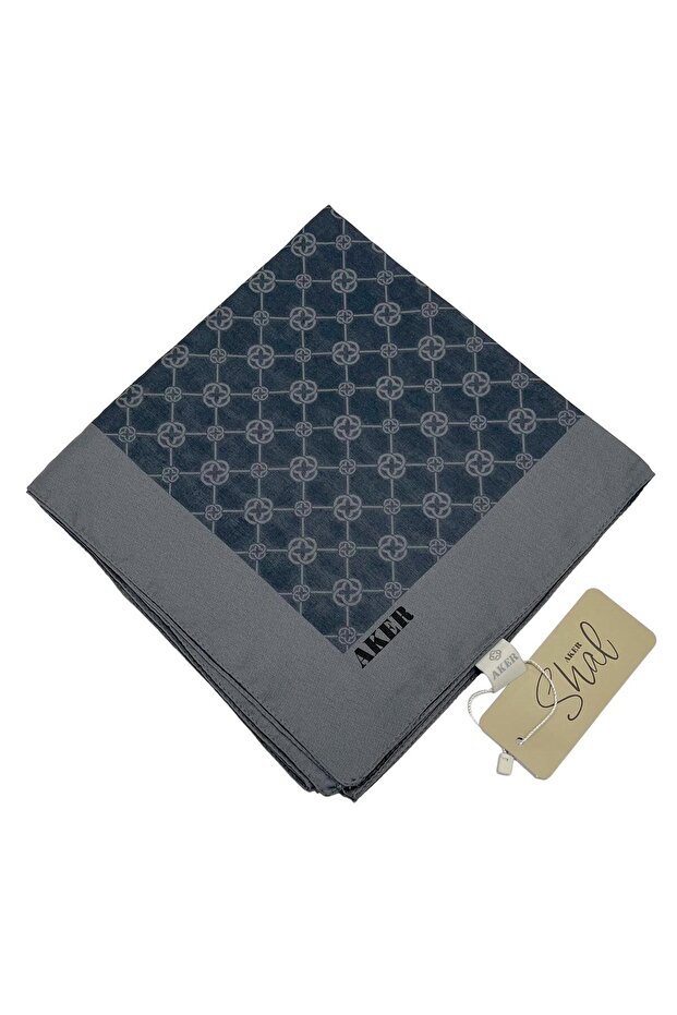 Elegance Monogram Eşarp - Antrasit 975 - 2