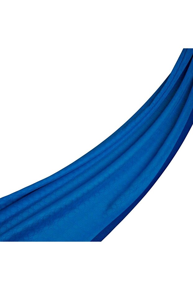 Monogram Shawl - Sax Blue - 2