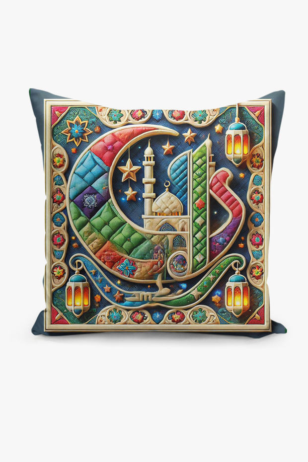 Ramadan Patterned Double Sided Digital Printed Throw Pillow Cover - Ramadan