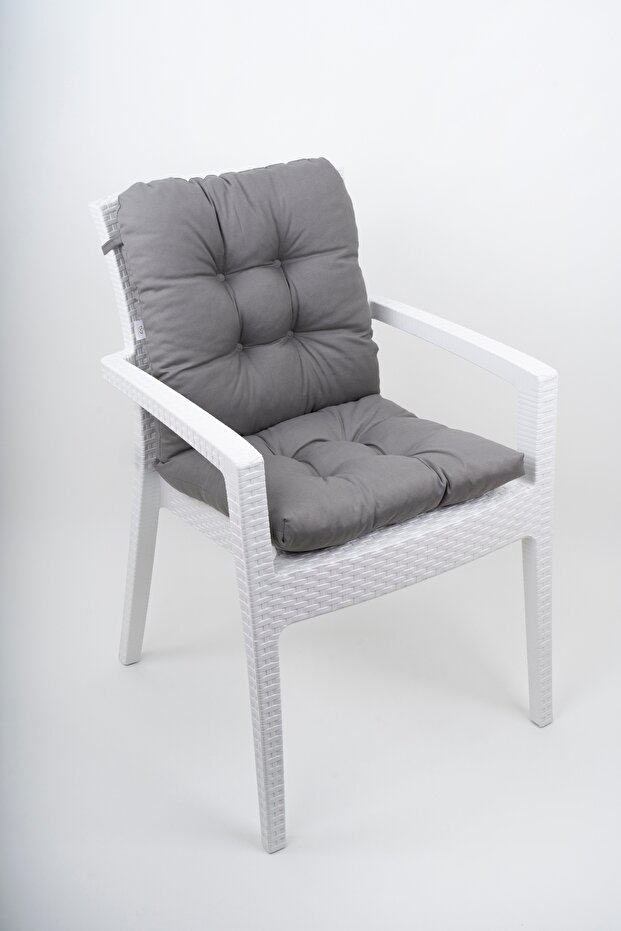 Neva Pofidik Anthracite Backrest Chair Cushion with Special Stitched Laces, 44X84 cm
