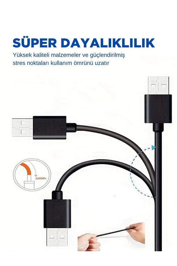 5v 2.0 Usb Type C -girişli Hızlı Şarj Ve Data Kablosu - 3