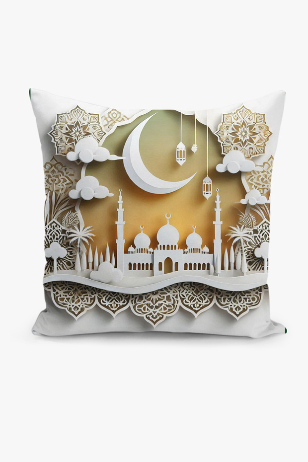 غطاء وسادة مطبوع رقميًا على الوجهين بنمط رمضان - رمضان