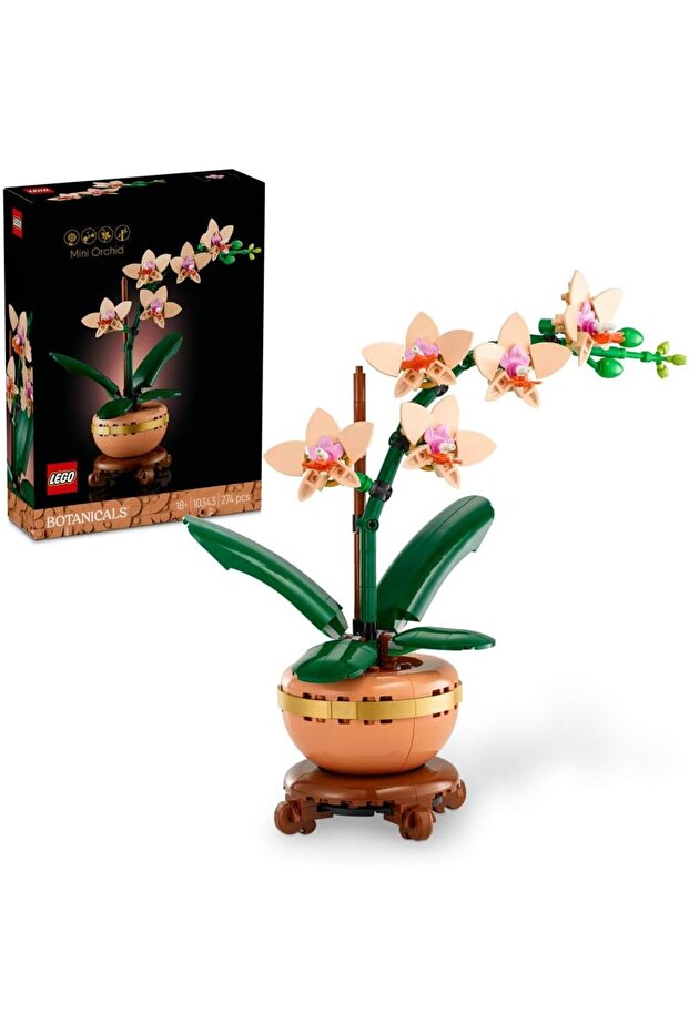 LEGO Botanicals Mini Orchid - Artificial Flowers Set for Adults - Indoor Plant with Terracotta Style