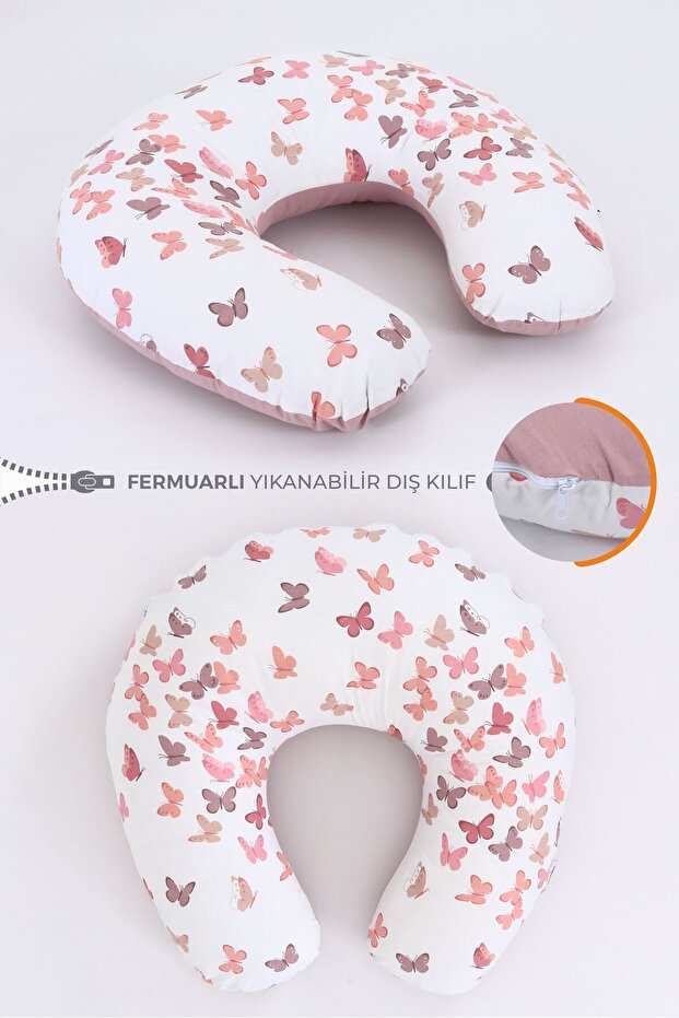 Breastfeeding Pillow Cushion, Cotton Fabric - Pudra Kelebek