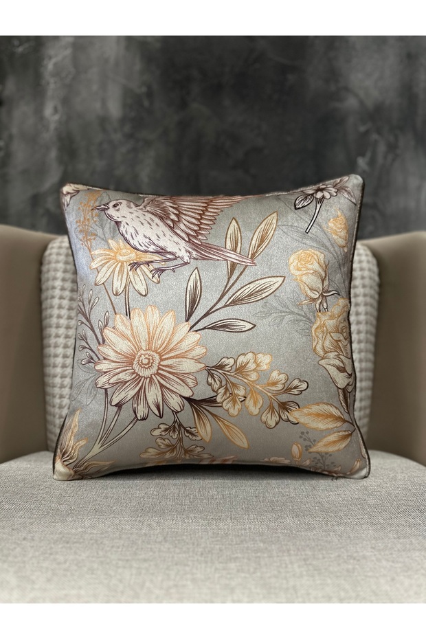 Double Sided Patterned Imported Silk Velvet with Bird - Kirlent Case