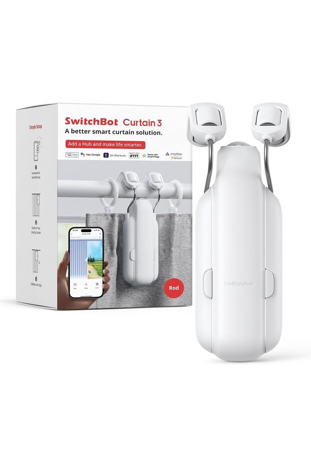 Rod 3 Smart Automatic Curtain Opener - Bluetooth Remote Control with App - 1