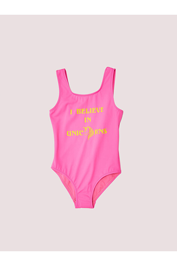 Baskılı kız çocuk mayo - 1