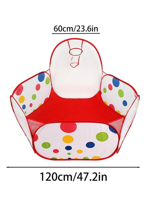 120cm Children's Ocean Ball Pool with Basketball Hoop Play Tent Playhouse with Basketball Hoop for B