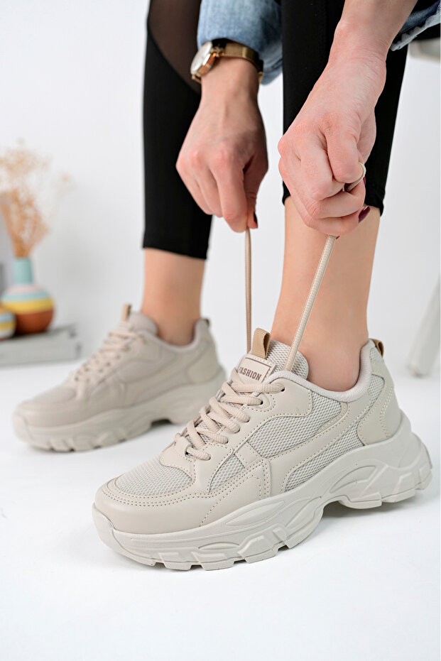 Milano Bej Kadın Sneaker - 1
