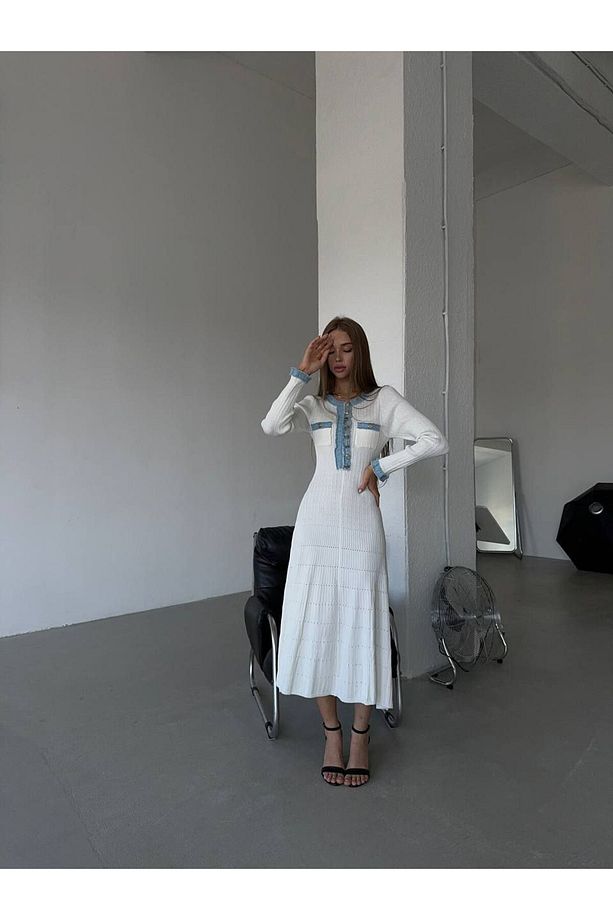 Yeni sezon triko ،kot elbise Hafsa model - 1