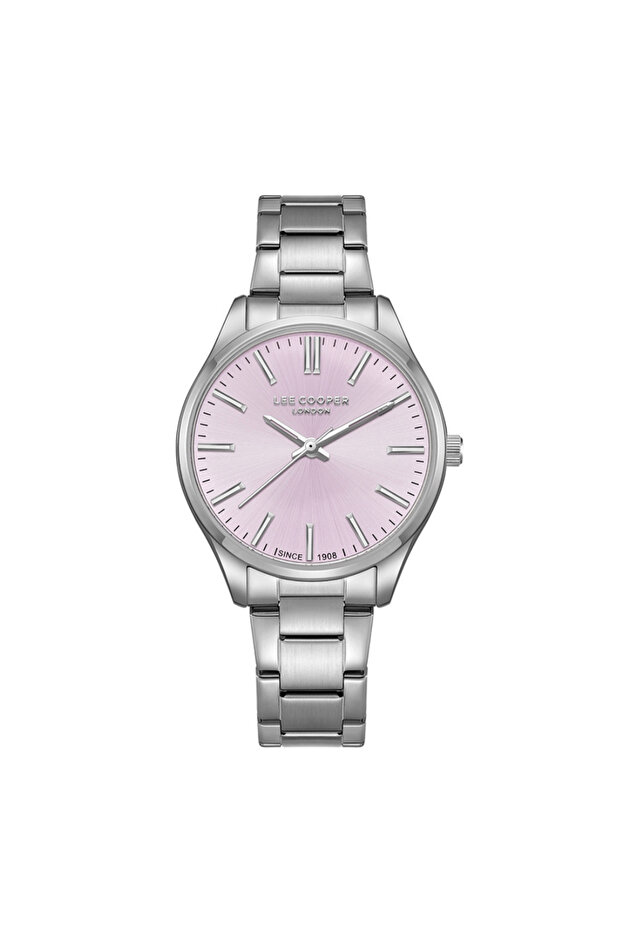 Lee Cooper Women's VJ21C1 Movement Watch, Analog Display and Metal Strap - LC08011.380, Pink