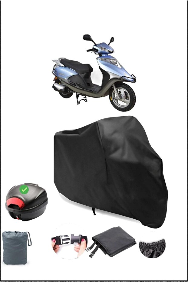 حقيبة ظهر سوداء من Arora Ar 100-7 Special Alpha متوافقة مع غطاء دراجة نارية مقاوم للماء