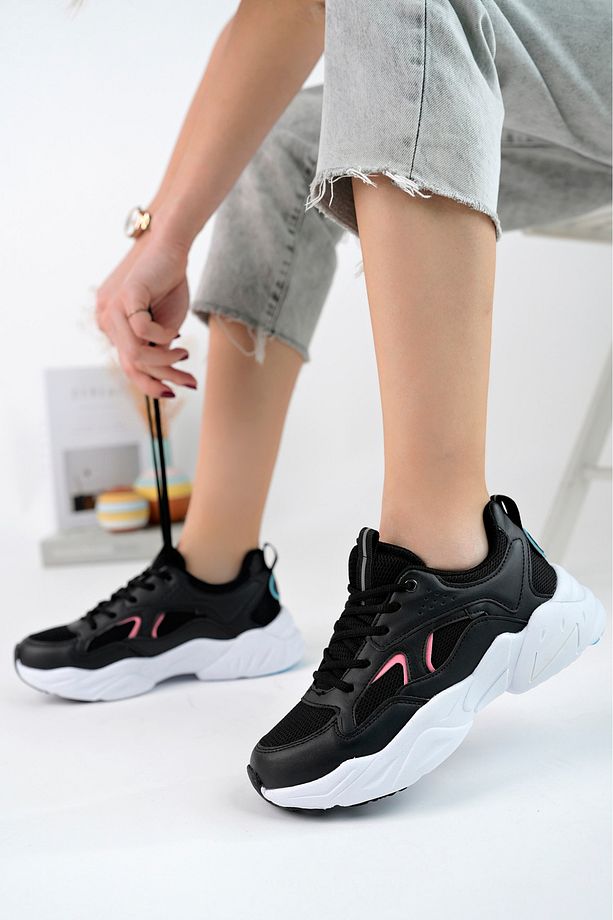 Kadın New SİYAH PUDRA SNEAKER AYAKKABI ULTRA HAFİF TABAN - 1