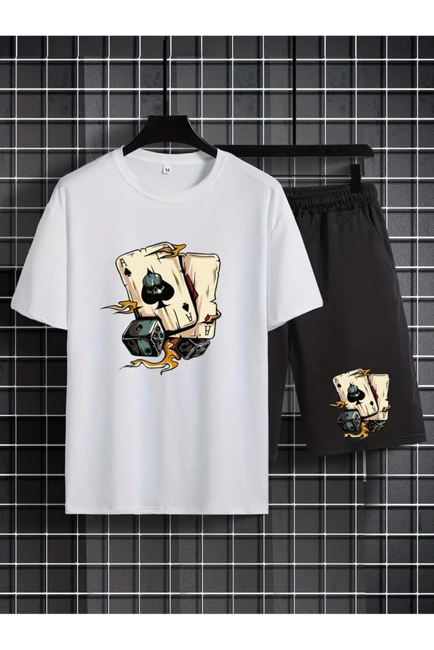 As Spades Printed Unisex T-Shirt Shorts Bottom Top Suit