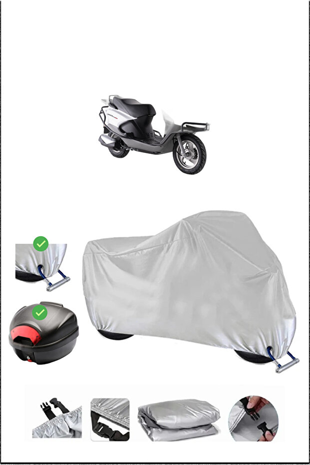 Rks Rocca100Max Rear Bag Lock Compatible Waterproof Motorcycle Tent-Gray