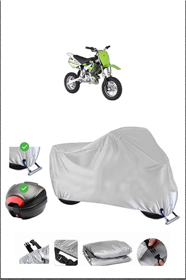 Keeway Cooper Lock Compatible Waterproof Durable Motorcycle Canvas-Gray - 1