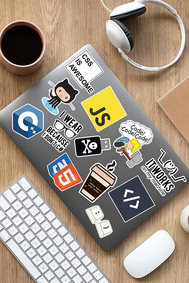 Yazılım & Yazılımcı Temalı Laptop Notebook Tablet Sticker Set 1 - 1