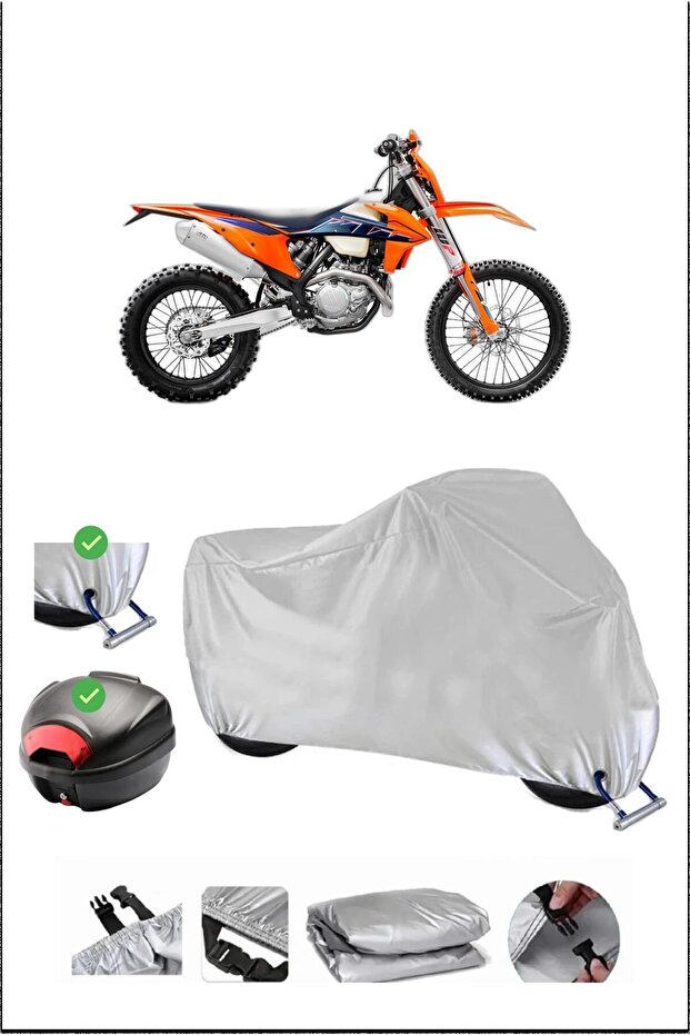 Ktm 530Exc Rear Bag Lock Compatible Waterproof Motorcycle Tent-Gray