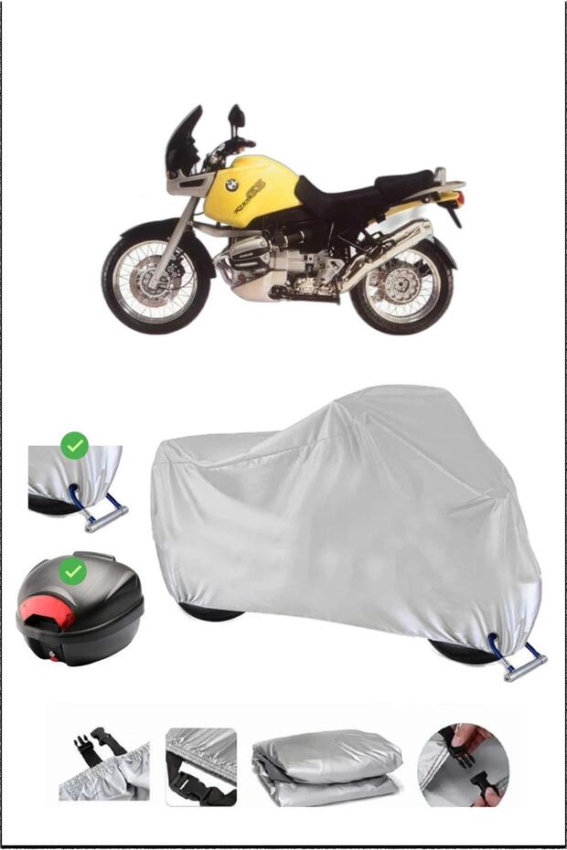 BMW R1100GS قفل حقيبة خلفي متوافق مع دراجة نارية مقاومة للماء - رمادي