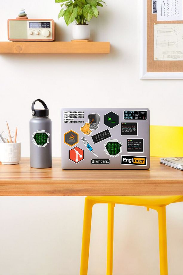 Yazılım & Yazılımcı Temalı Laptop Notebook Tablet Sticker Set 4 - 5