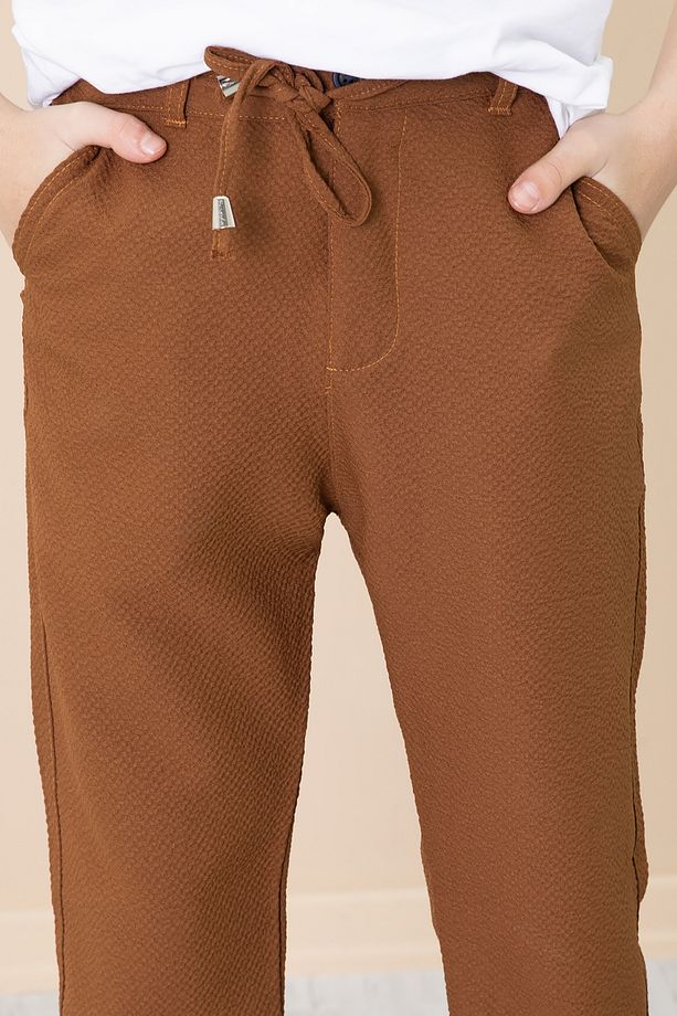 Taba Duble Paça Erkek Çocuk Jogger Kumaş Pantolon 20056 - 2