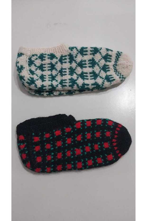 2 Pieces of Hand Knitted with Five Skewers - Home Booties and Handcrafted Booties - 1