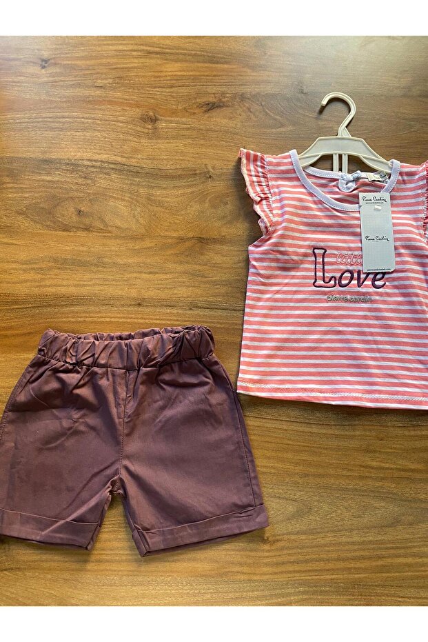 Girls Shorts Cap Sleeve Little Love 2-Piece Set