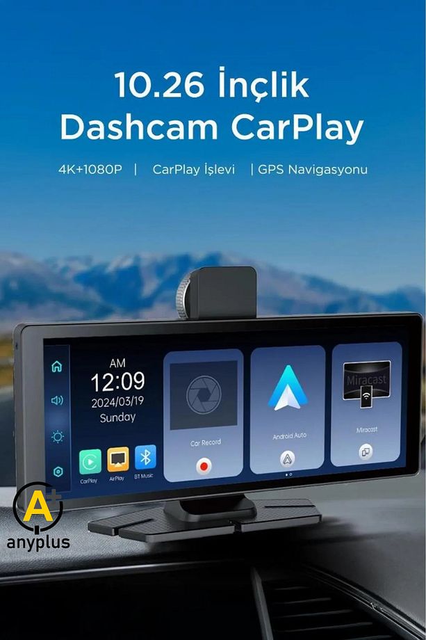 Carplay Apple Android Uyumlu 10.2 İnç Büyük Ekran Tak Çalıştır 4K Ön/Arka Çift Kameralı Araç Ekranı - 3