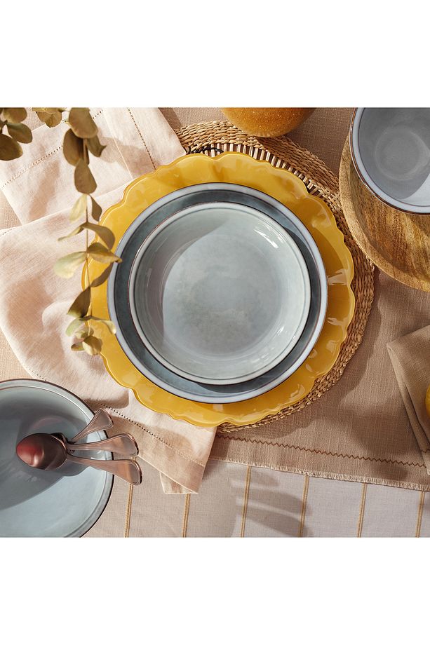 Lılıng Stoneware Yemek Tabağı 24 Cm Mavi - 2