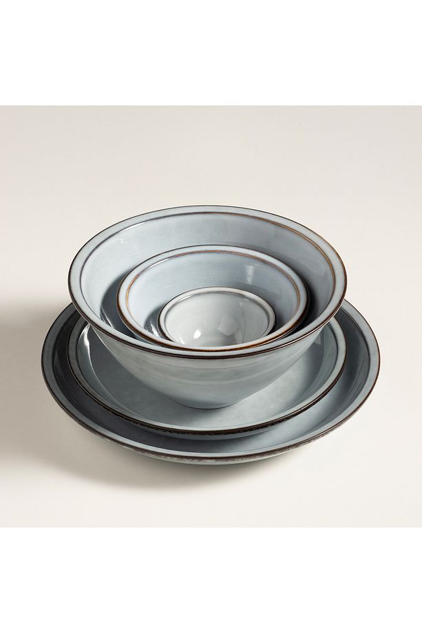 Lılıng Stoneware Yemek Tabağı 24 Cm Mavi - 5