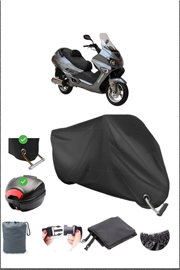 Black Asia Armada 250 Rear Bag Lock Compatible Waterproof Canvas (Motorcycle)