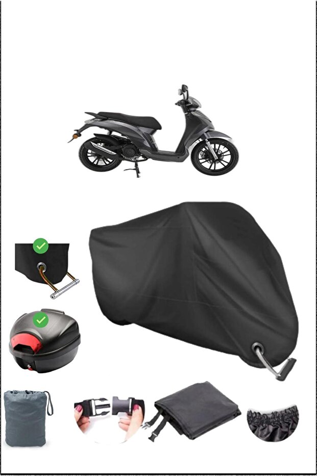 Black Mondial 125 Prostreet Rear Bag Lock Compatible Waterproof Canvas (Motorcycle)