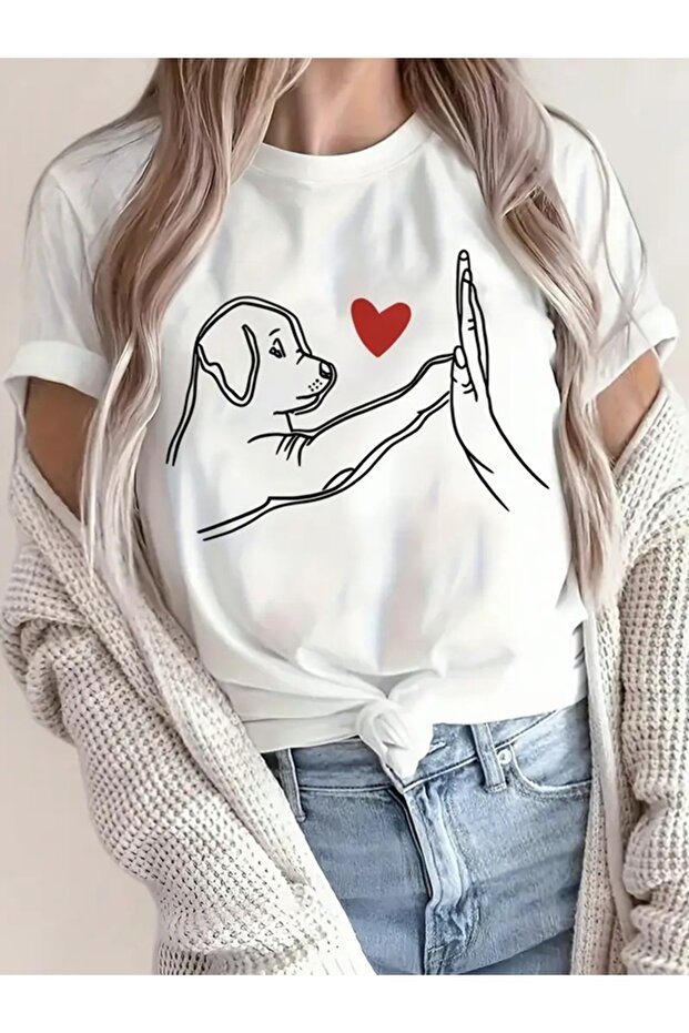 Cute Dog Printed Original Cotton Unisex Summer T-Shirt