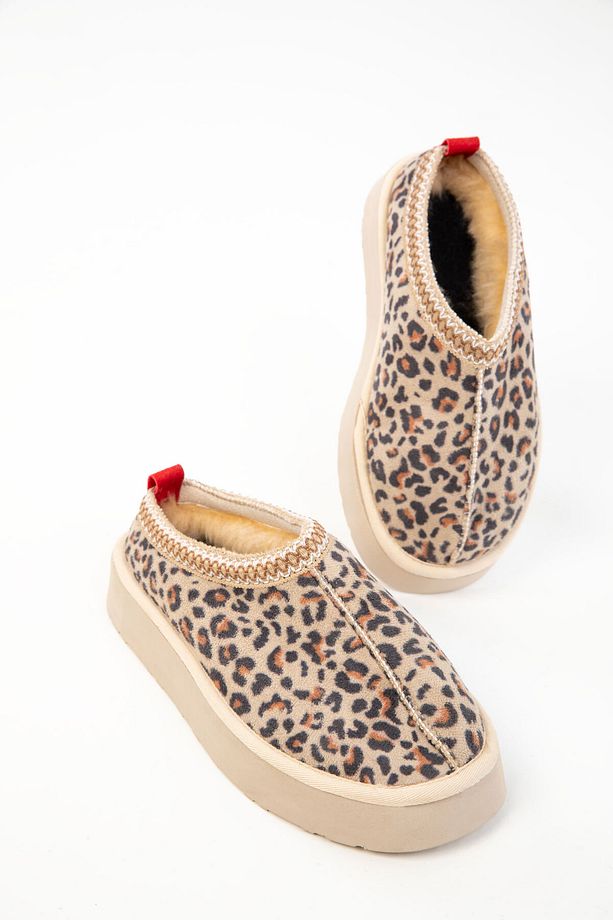 Bej Leopar Kadın Bot & Bootie 19762 - 4