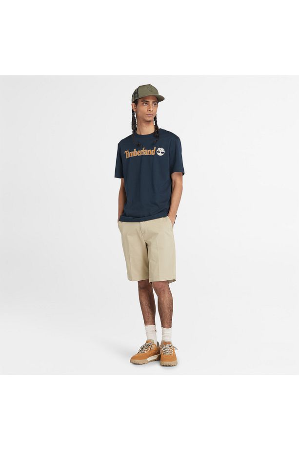 Linear Logo Short Sleeve Tee Erkek Lacivert Tshirt Tb0a5upq4331 - 1