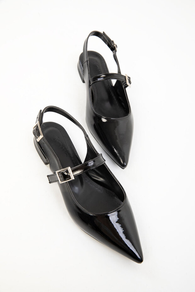 Fekete lakkbőr női balerina 20234 - 2