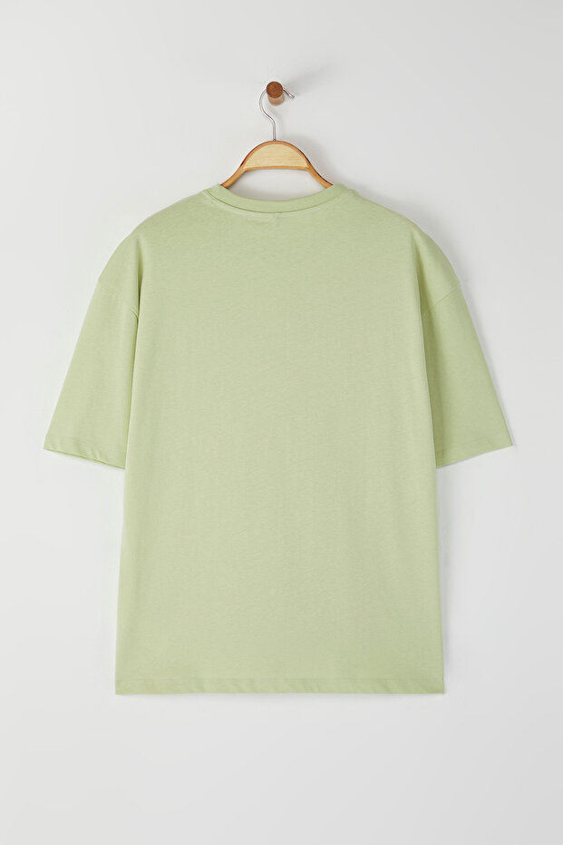 Mint Oversize/Geniş Kesim %100 Pamuk Kısa Kollu Basic T-Shirt TMNSS22TS0318 - 8