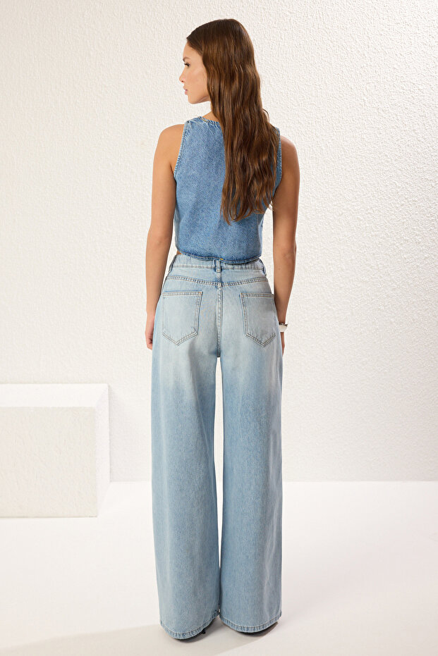 Mavi Yüksek Bel Ekstra Wide Leg Palazzo %100 Pamuk Non-Stretch Jeans TWOSS25JE00179 - 5