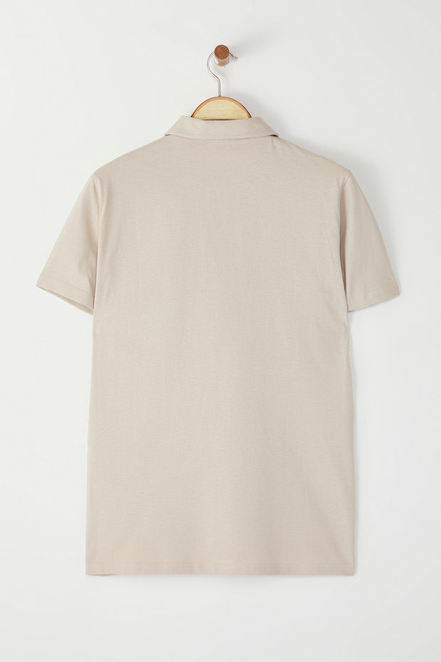 Taş Regular/Normal Kesim Basic %100 Pamuk Süprem Kısa Kol Polo Yaka T-shirt TMNSS25PO00001 - 4